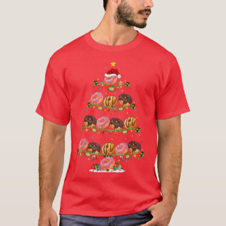 Donuts Lover Xmas belicht kerstmis kerstcadeaus T-shirt