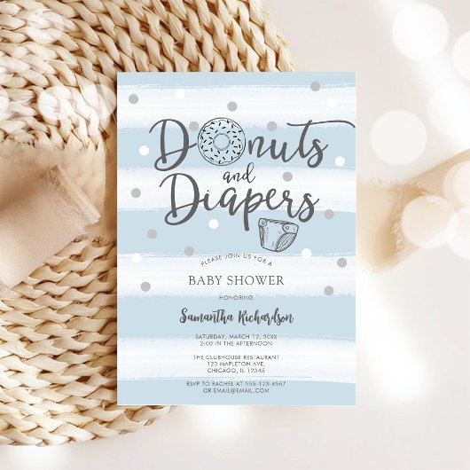 Donuts & Luier Baby Shower Uitnodiging