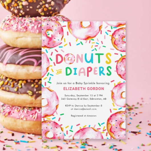 Donuts & Luier Baby Sprinkle Kleurrijk Plezierig Kaart