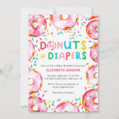 Donuts & Luier Baby Sprinkle Kleurrijke Fun Kaart (Voorkant)