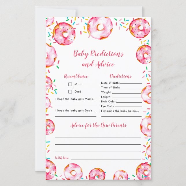 Donuts Luier Baby Voorspellingen Advies Spel (Voorkant)