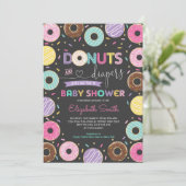 Donuts & Luiers Doughnuts Baby shower schoolbord Kaart (Staand voorkant)