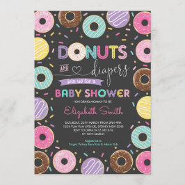Donuts & Luiers Doughnuts Baby shower schoolbord Kaart