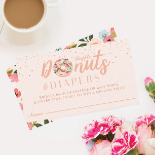 Donuts & luiers Raffle Kaart Baby shower behuizing Visitekaartje