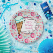 Donuts Macarons Cupcake Ice Cream Aangepaste Verja Papieren Bordje (Feest)