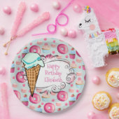 Donuts Macarons Cupcake Ice Cream Aangepaste Verja Papieren Bordje (Feest)