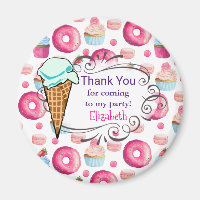 Donuts macarons en cupcake partij dank u aangepast