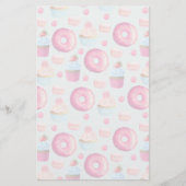 Donuts macarons en cupcake patroon briefpapier (Voorkant)