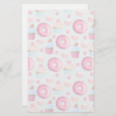 Donuts macarons en cupcake patroon briefpapier (Voorkant / Achterkant)