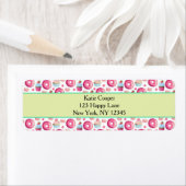 Donuts Macarons en Cupcake Patroon in Waterverf Etiket (Insitu)