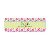 Donuts Macarons en Cupcake Patroon in Waterverf Etiket (Voorkant)