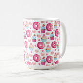 Donuts Macarons en Cupcake Patroon in Waterverf Koffiemok (Voorkant rechts)