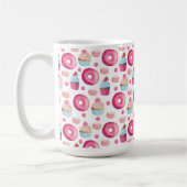 Donuts Macarons en Cupcake Patroon in Waterverf Koffiemok (Links)