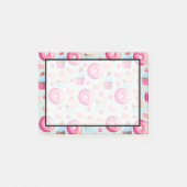 Donuts Macarons en Cupcake Patroon in Waterverf Post-it® Notes (Voorkant)