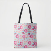 Donuts Macarons en Cupcake Patroon in Waterverf Tote Bag (Voorkant)