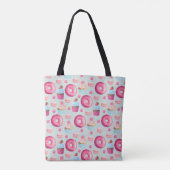 Donuts Macarons en Cupcake Patroon in Waterverf Tote Bag (Achterkant)