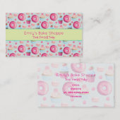 Donuts Macarons en Cupcake Patroon in Waterverf Visitekaartje (Voorkant / Achterkant)