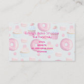 Donuts Macarons en Cupcake Patroon in Waterverf Visitekaartje (Achterkant)