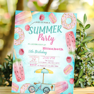 Donuts,Macarons,Ijsfiets verjaardagsfeestje Kaart