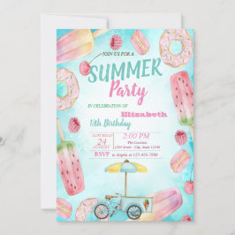 Donuts,Macarons,Ijsfiets verjaardagsfeestje Kaart