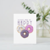 Donuts maken me gelukkig briefkaart (Staand voorkant)