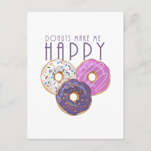 Donuts maken me gelukkig briefkaart (Voorkant)