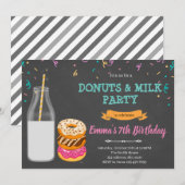 Donuts melk feestthema kaart (Voorkant / Achterkant)