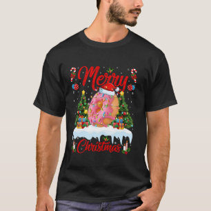 Donuts Merry Christmas Tree Lights Fast Food Donut T-shirt