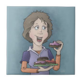 Donuts met keramisch tegels van sprinkeltjes tegeltje (Voorkant)