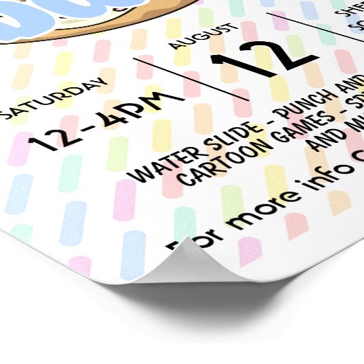 donuts met Pap School PTO PTA-begrafenisondernemer Poster (Hoek)