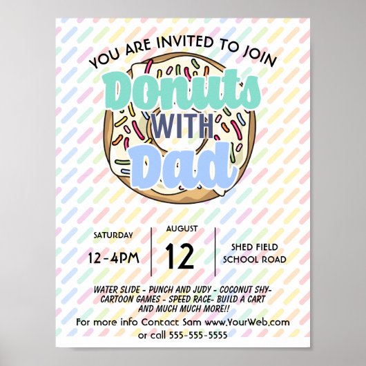 donuts met Pap School PTO PTA-begrafenisondernemer Poster (Voorkant)