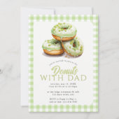 Donuts Met Papa Schoolactiviteit Groen Gingham Kaart (Voorkant)