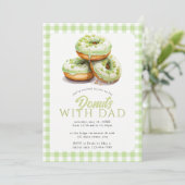 Donuts Met Papa Schoolactiviteit Groen Gingham Kaart (Staand voorkant)