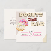 Donuts met papa uitnodiging Vaderdag viering (Voorkant / Achterkant)