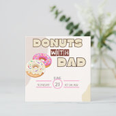 Donuts met papa uitnodiging Vaderdag viering (Staand voorkant)