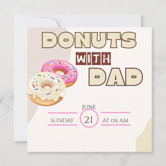 Donuts met papa uitnodiging Vaderdag viering (Voorkant)