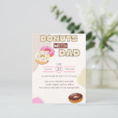 Donuts met papa uitnodiging Vaderdag viering (Staand voorkant)