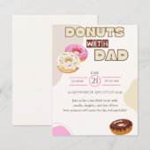 Donuts met papa uitnodiging Vaderdag viering (Voorkant / Achterkant)