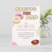 Donuts met papa uitnodiging Vaderdag viering (Staand voorkant)