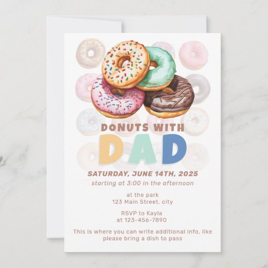 Donuts met papa Vaderdag Celebration Kaart (Voorkant)