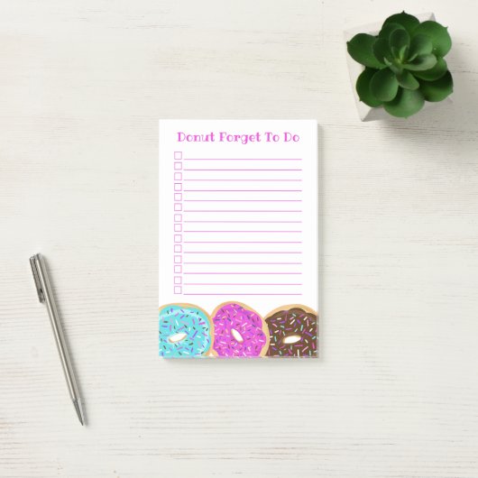 Donuts met printplaat Vergeet niet het vakje Lijst Post-it® Notes (Kantoor)