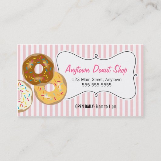 Donuts met Sprinkles, Donut Shop Visitekaartje (Voorkant)