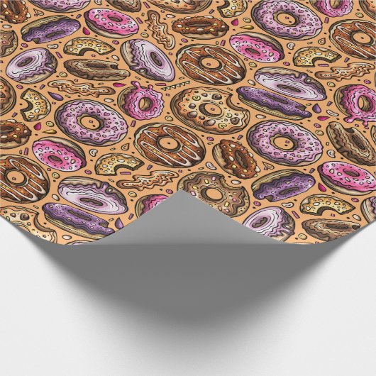 Donuts met sprinkles patroon cadeaupapier (Hoek)