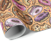 Donuts met sprinkles patroon cadeaupapier (Rol Hoek)