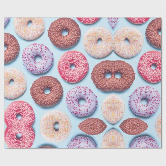 Donuts met sprinkles patroon cadeaupapier (Vlak)