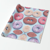 Donuts met sprinkles patroon cadeaupapier (Uitgerold)