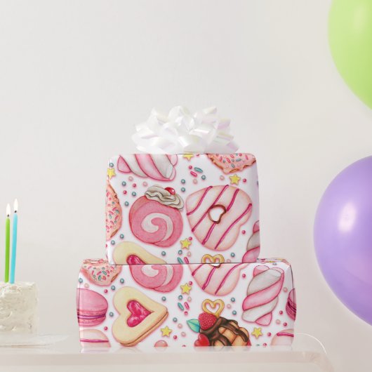 Donuts met sprinkles patroon cadeaupapier (Feestgeschenken)