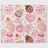 Donuts met sprinkles patroon cadeaupapier (Vlak)