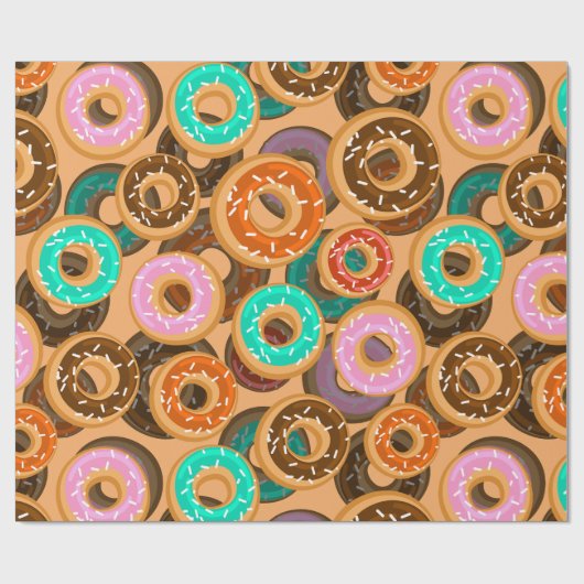 Donuts met sprinkles patroon cadeaupapier (Vlak)