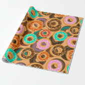 Donuts met sprinkles patroon cadeaupapier (Uitgerold)